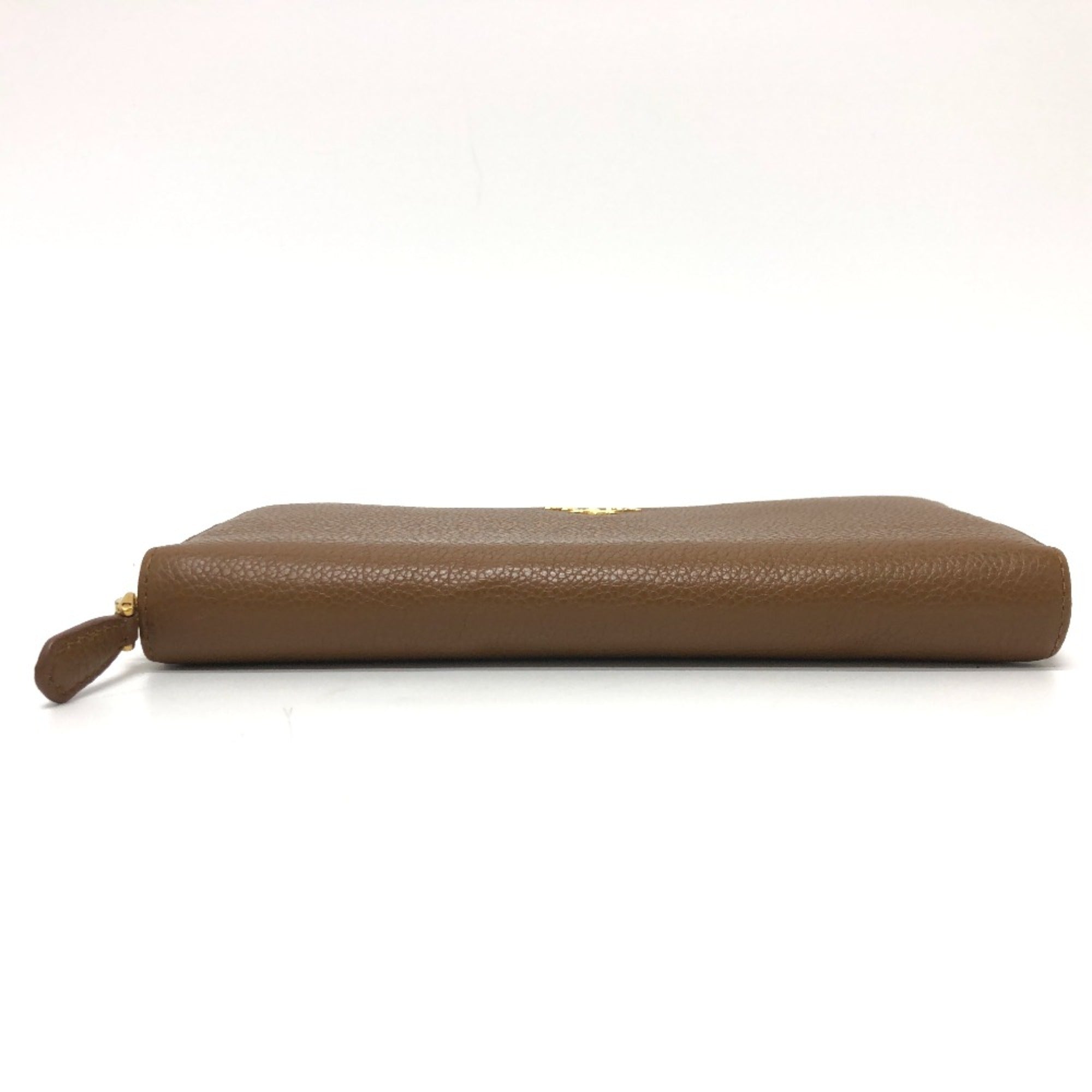 Prada Brown Leather Long Wallet (Bi-Fold)