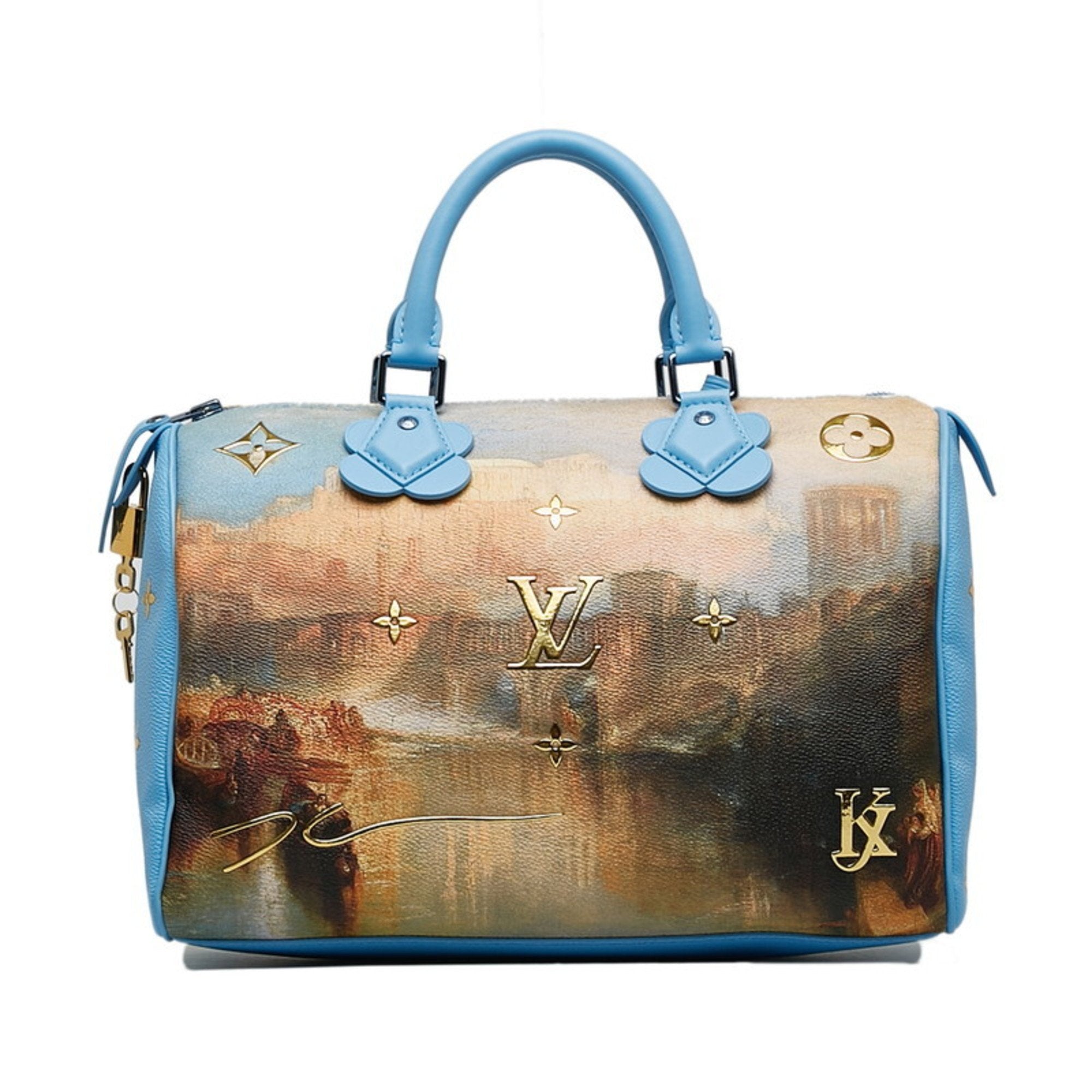 Louis Vuitton Blue Multi-Color Pvc Leather Handbag