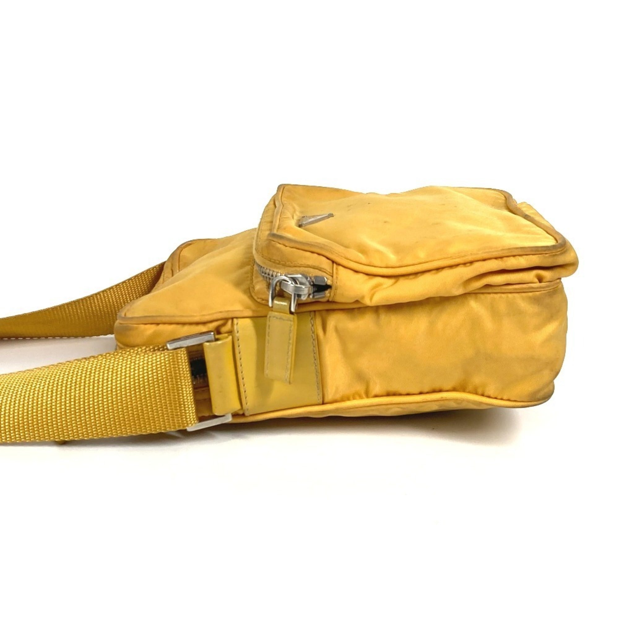 Prada Yellow Nylon Pochette Shoulder Bag