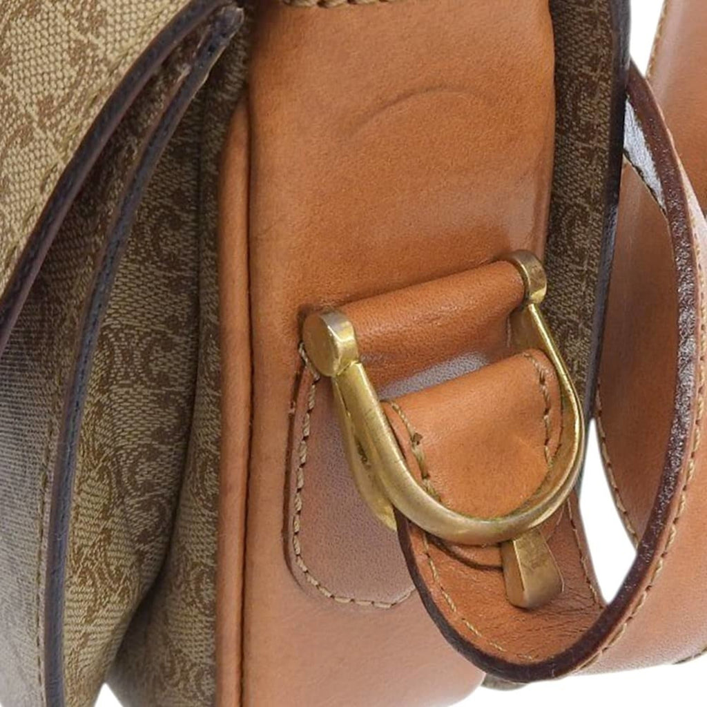 Celine Macadam Beige Coated Canvas Shoulder Bag
