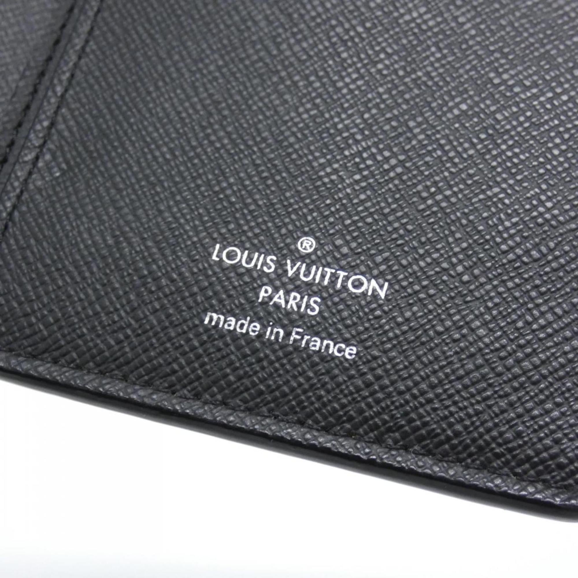 Louis Vuitton Blue Navy Black Coated Canvas Long Wallet