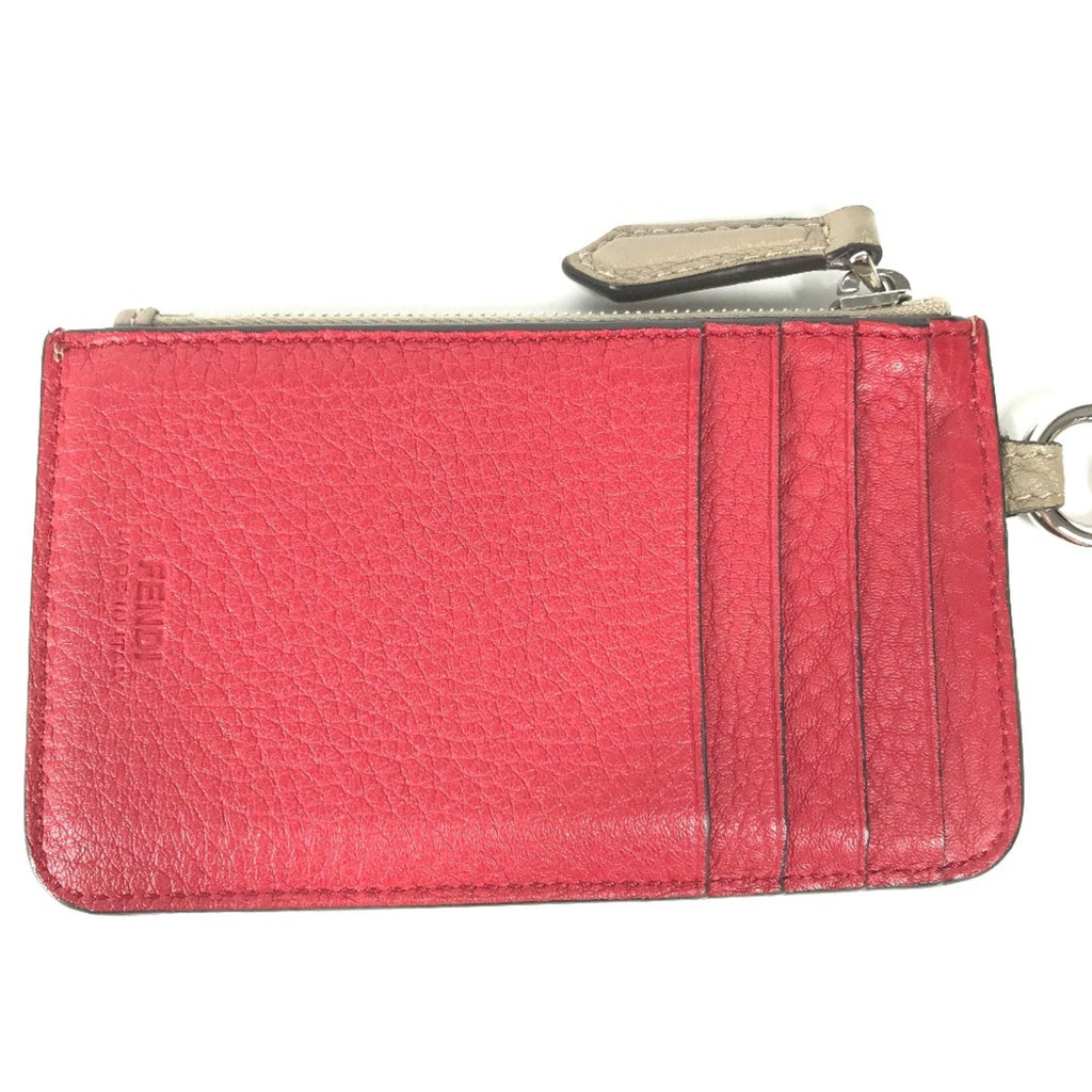 Fendi Beige Leather Coin Purse/Coin Case