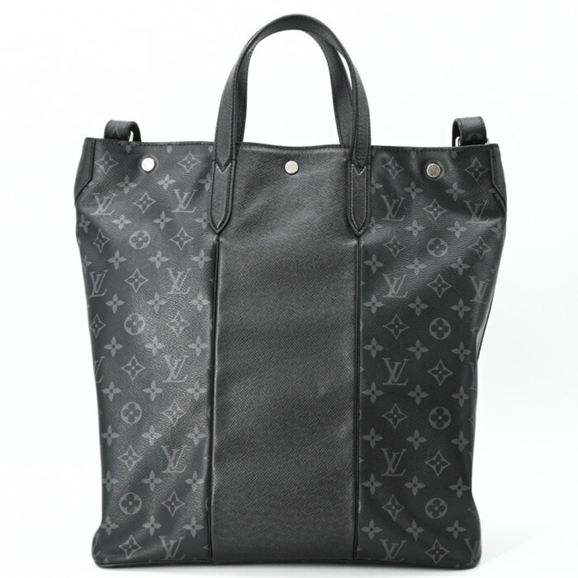 Louis Vuitton Black Noir Taigarama Monogram Shoulder Bag Tote Bag