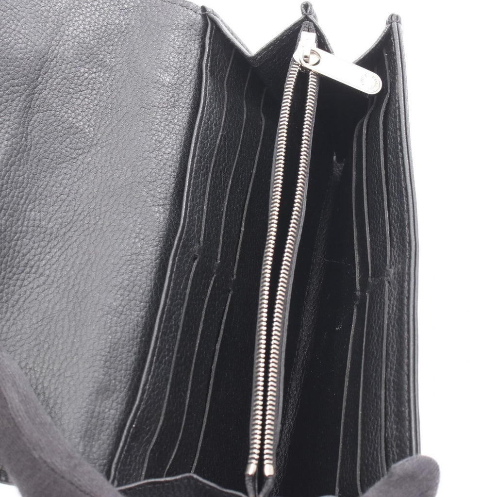 Louis Vuitton Black Noir Mahina Leather Leather Long Wallet