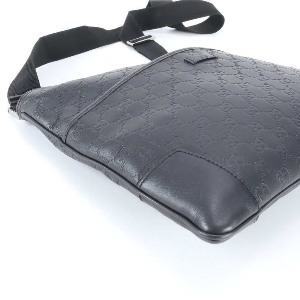 Gucci Guccissima Black Leather Shoulder Bag (Pre-Owned)