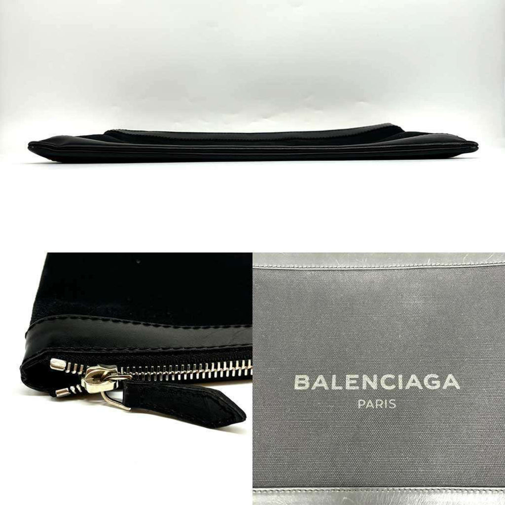 Balenciaga Black Canvas Clutch
