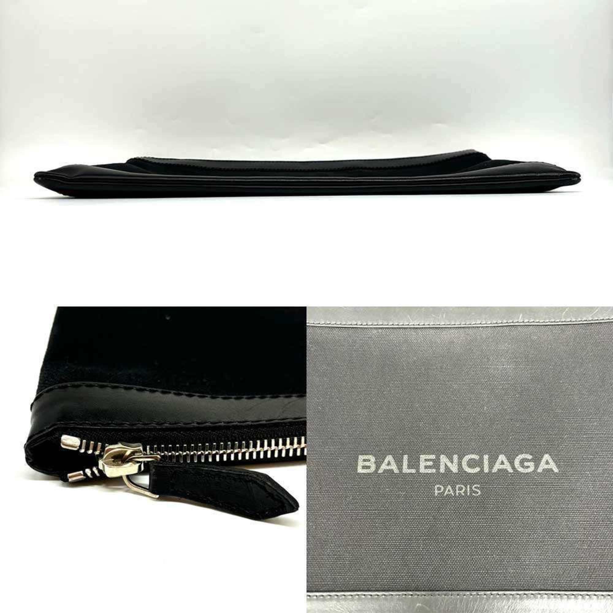 Balenciaga Black Canvas Clutch