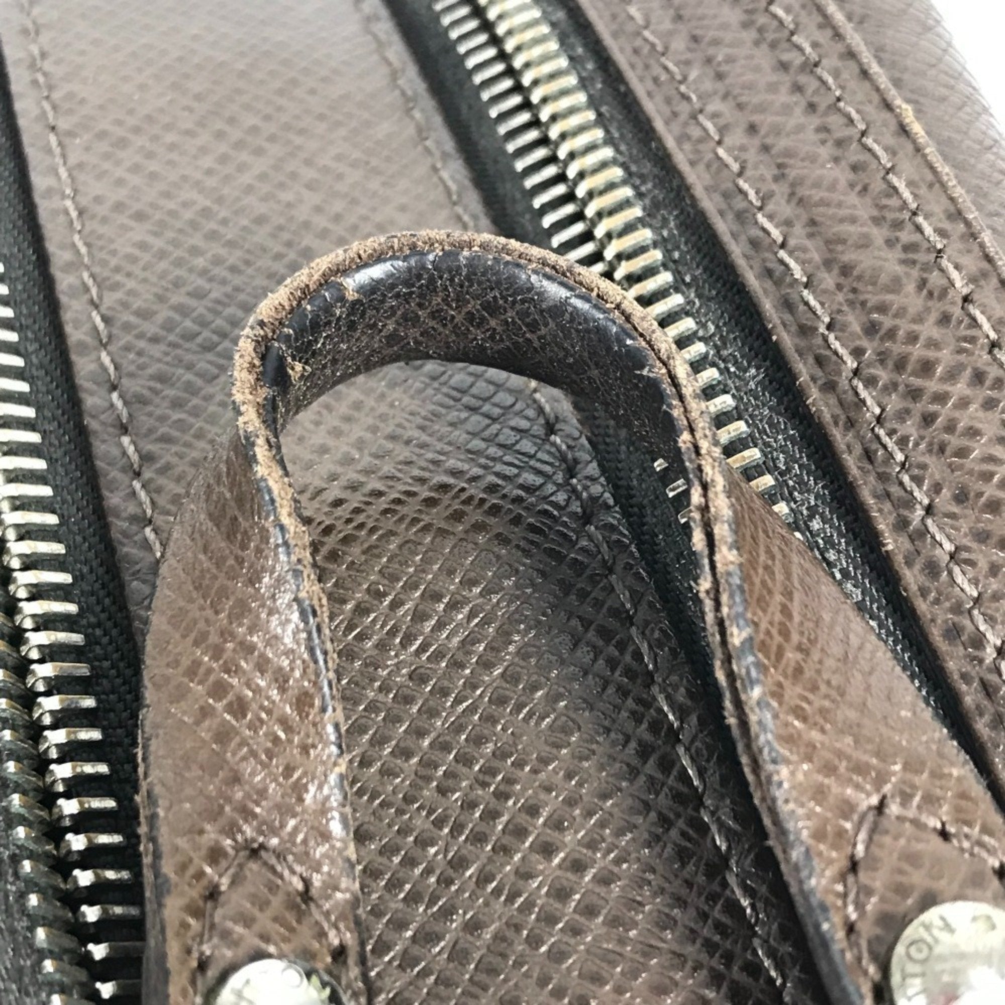 Louis Vuitton Brown Grizzly Taiga Leather Pouch