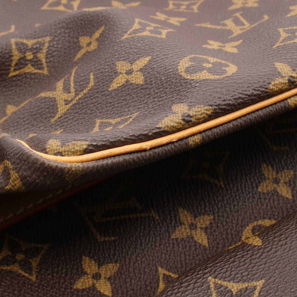 Louis Vuitton Brown Coated Canvas Leather Boston Bag