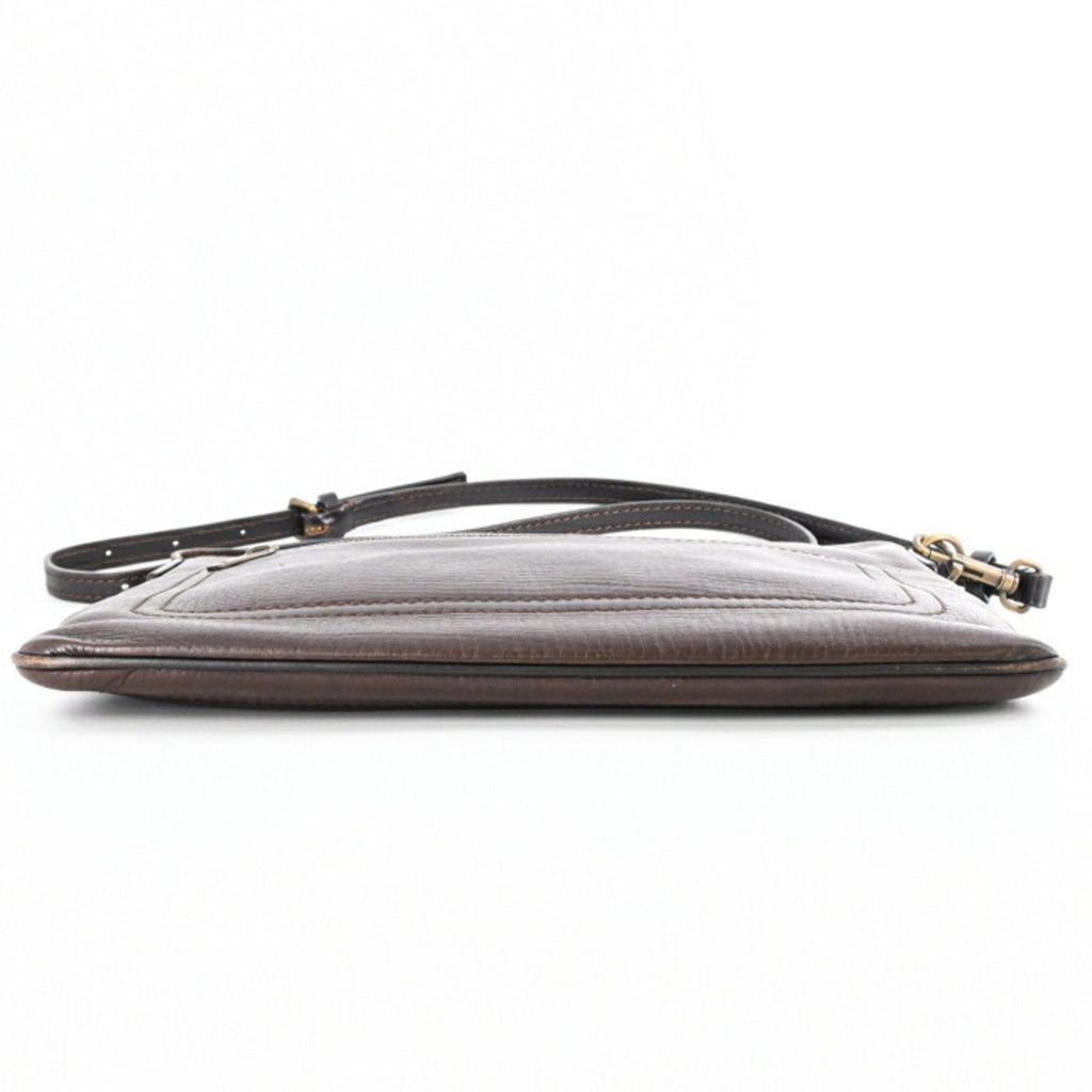 Louis Vuitton Dark Brown Leather Pochette Shoulder Bag