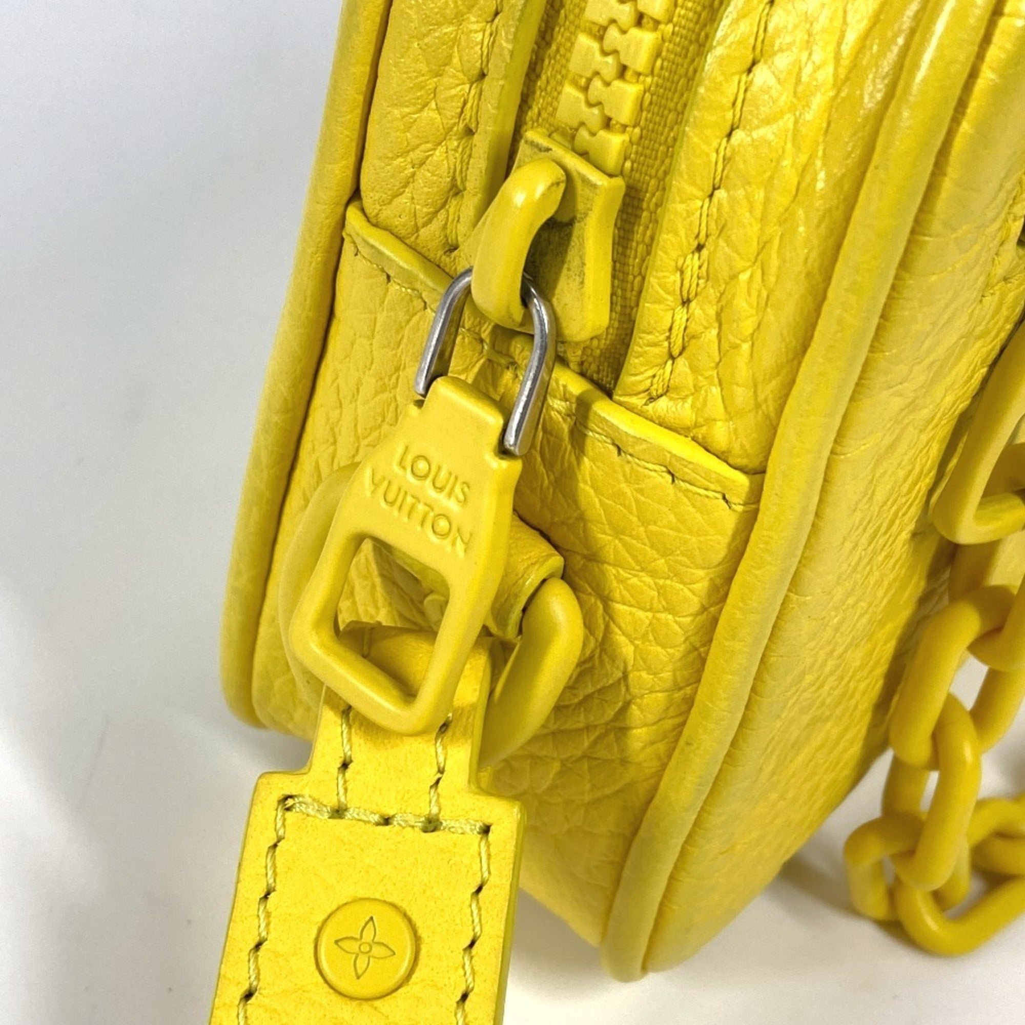 Louis Vuitton Yellow Leather Clutch Bag