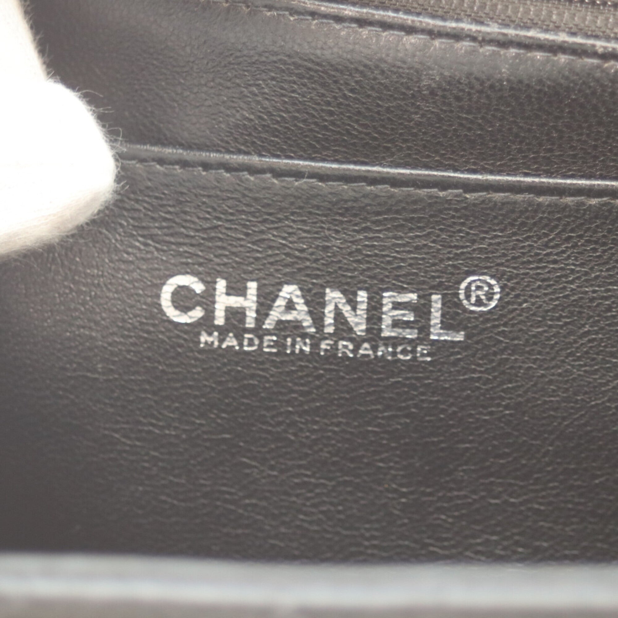 Chanel Black Grained Calfskin Shoulder Bag
