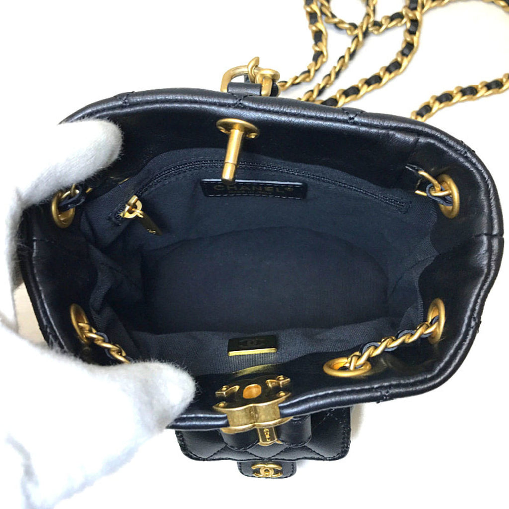 Chanel Black Leather Backpack