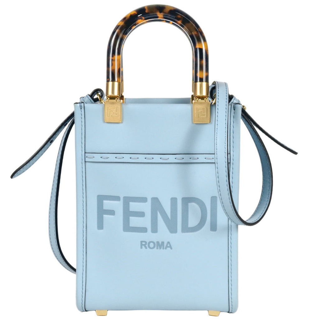 Fendi Blue Leather Handbag Shoulder Bag