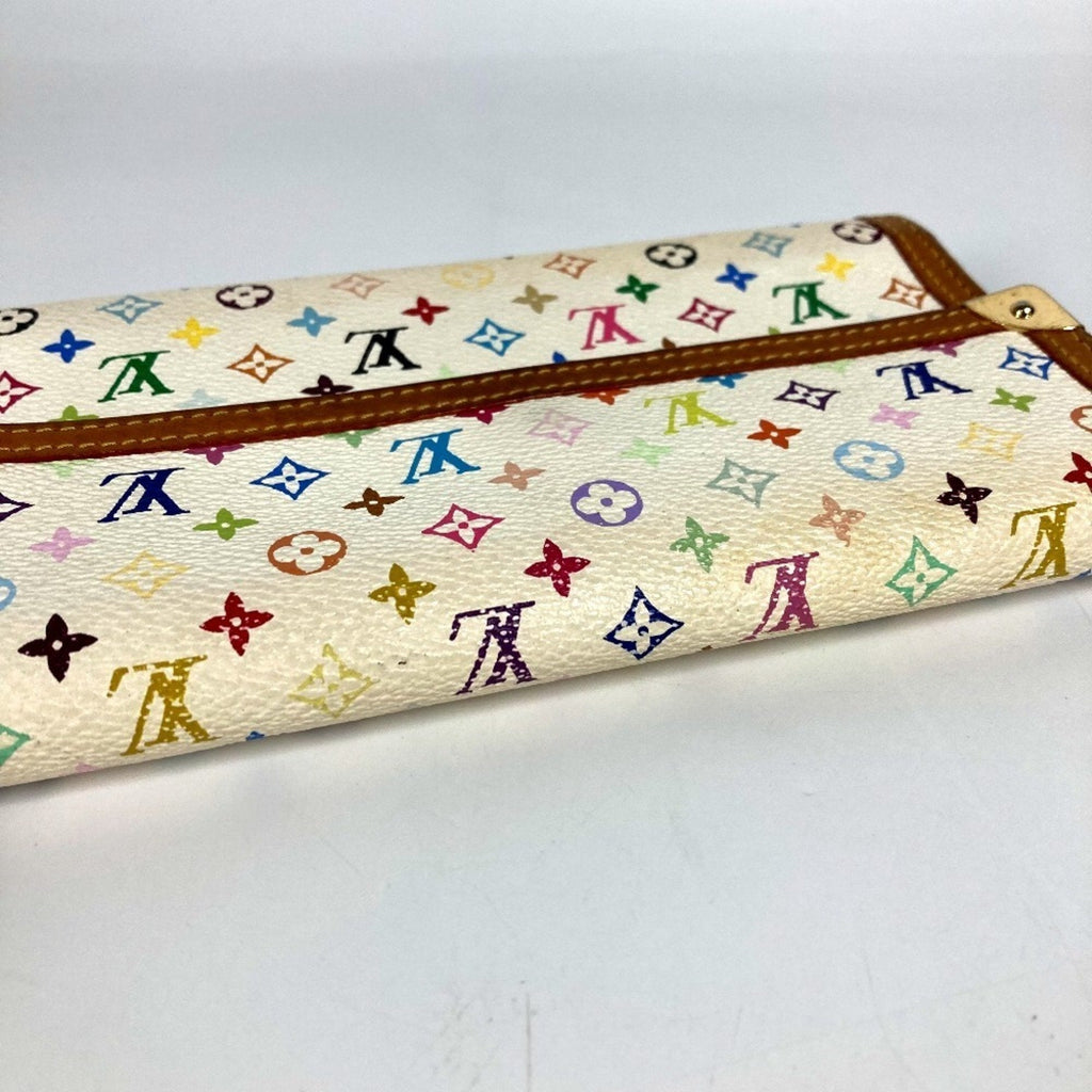 Louis Vuitton Monogram Multi-Color White Yellow Monogram Multicolore Long Wallet (Tri-Fold)