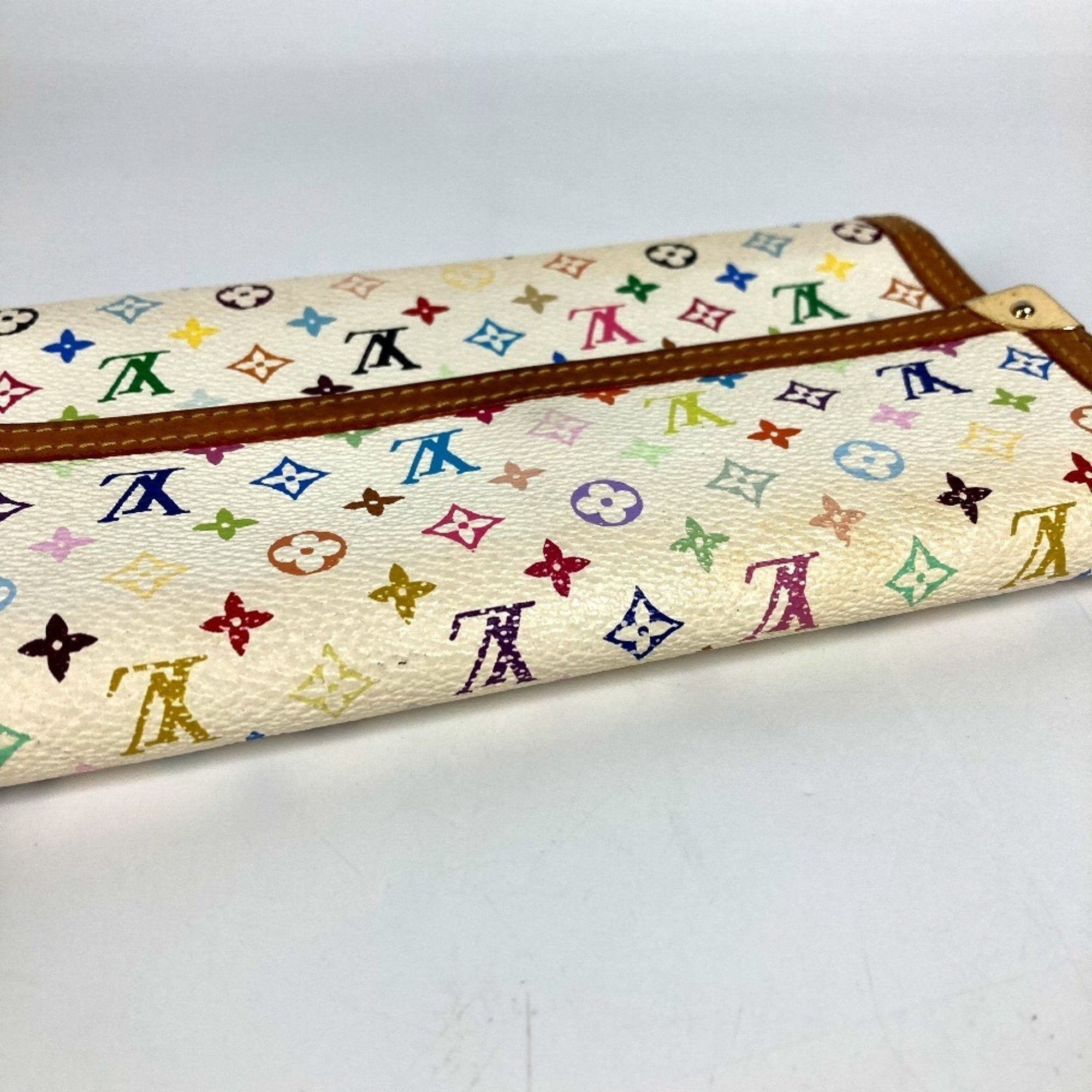 Louis Vuitton Monogram Multi-Color White Yellow Monogram Multicolore Long Wallet (Tri-Fold)