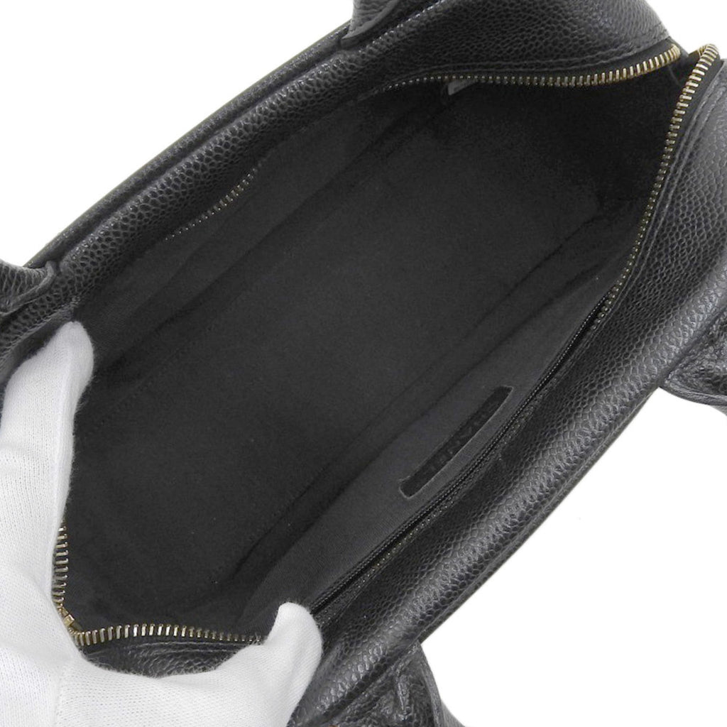 Chanel Black Caviar Leather Boston Bag Handbag