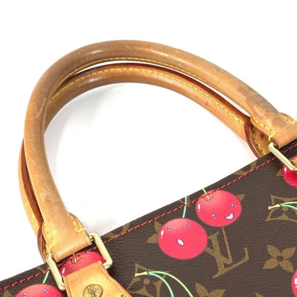 Louis Vuitton Brown Monogram Cherry Red Color Monogram Leather Shoulder Bag Tote Bag
