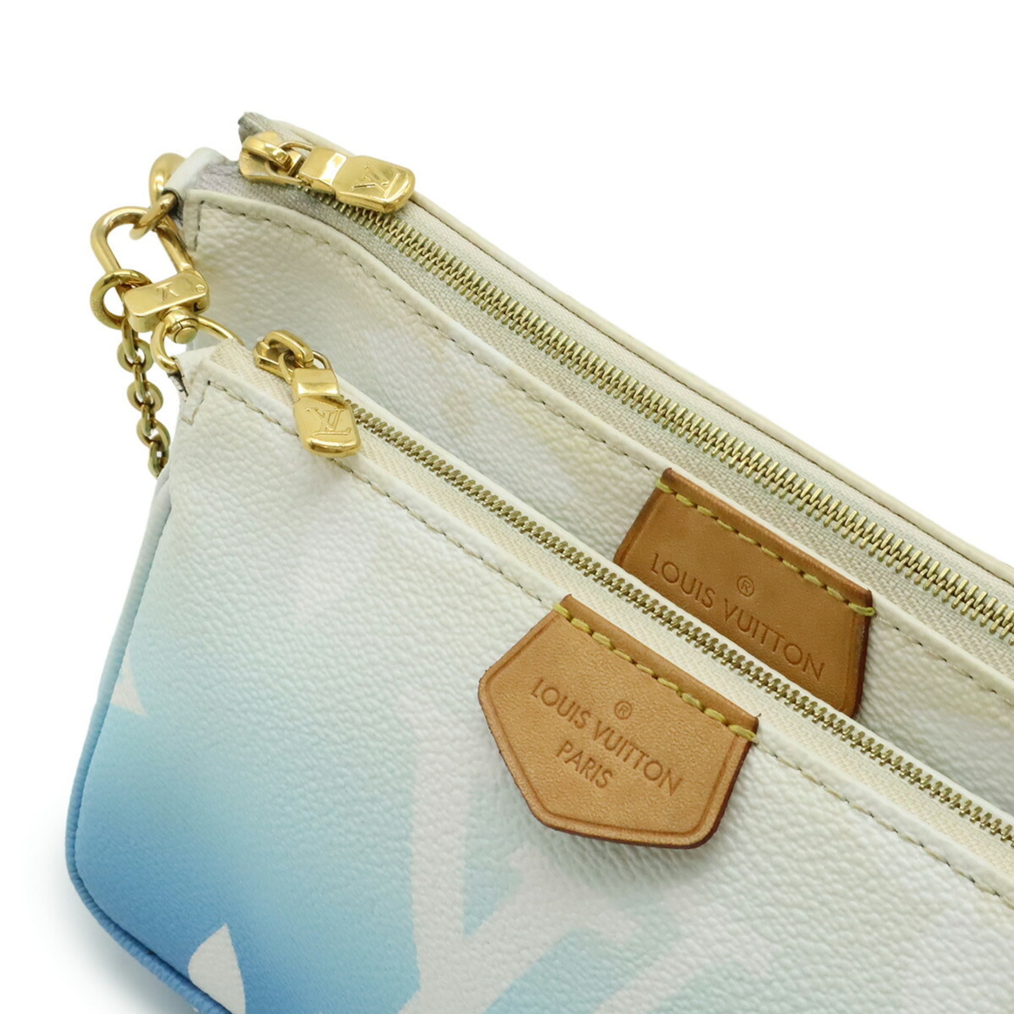 Louis Vuitton Blue Monogram Canvas Pochette Pouch Shoulder Bag