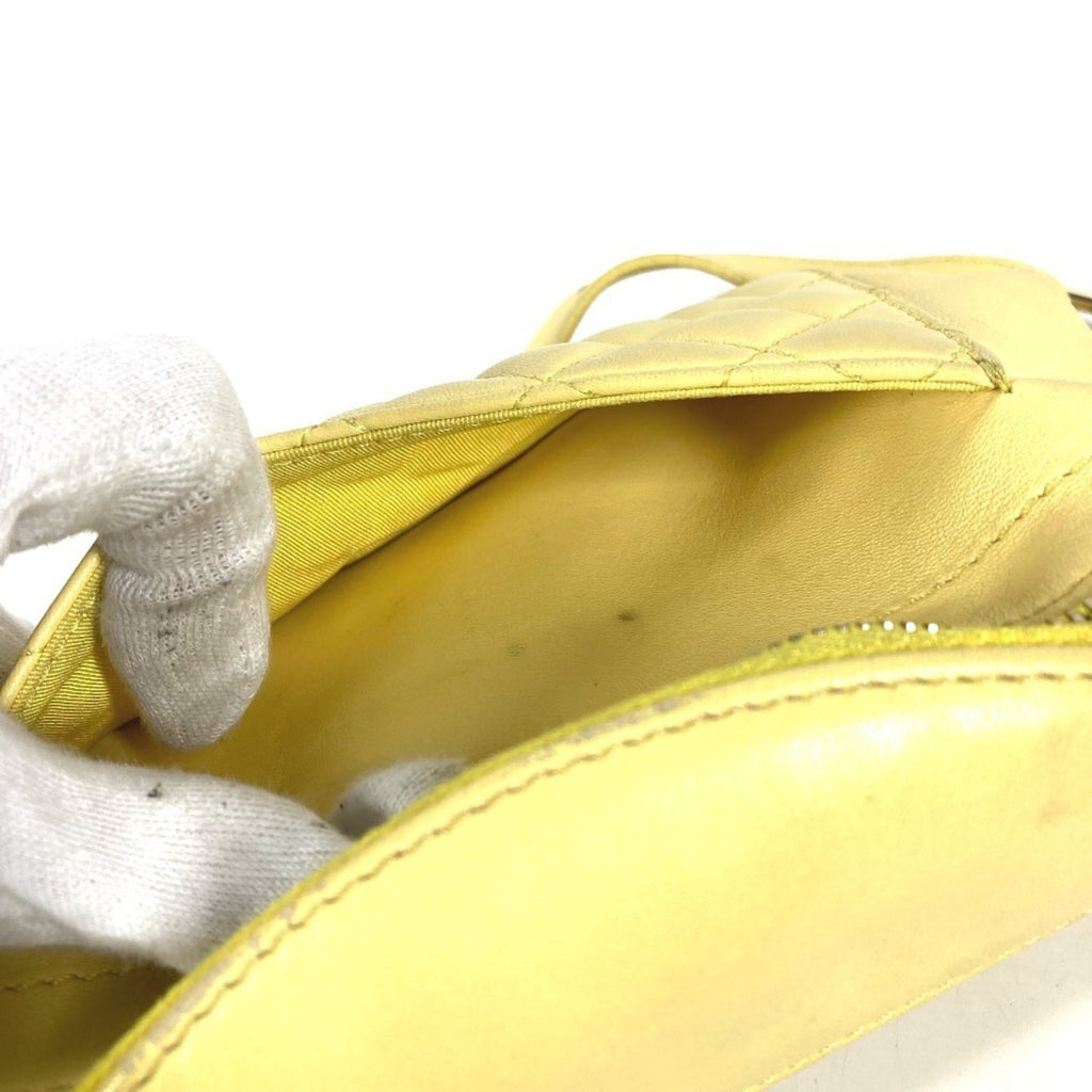 Chanel Matelasse Yellow Leather Sling Bag