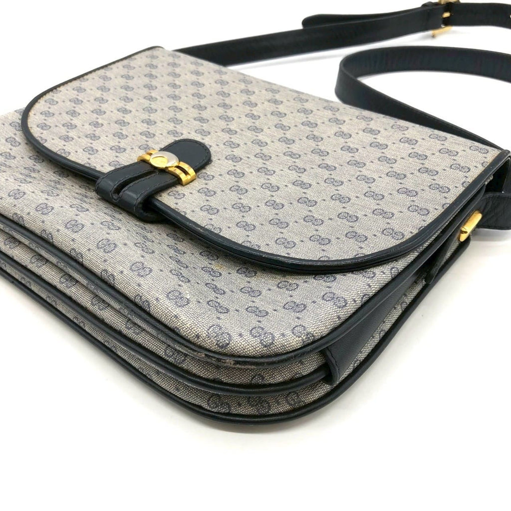Gucci Navy Micro Gg Leather Leather Shoulder Bag (Pre-Owned)