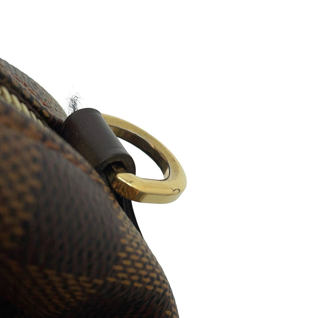 Louis Vuitton Beige Brown Damier Canvas Exotic Leather Handbag