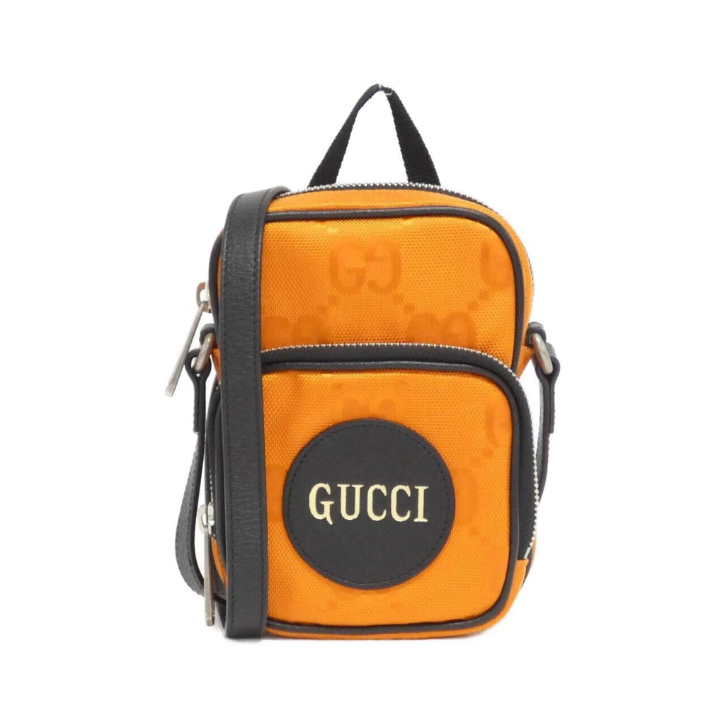 Gucci Black Orange Nylon Leather Shoulder Bag (Pre-Owned)