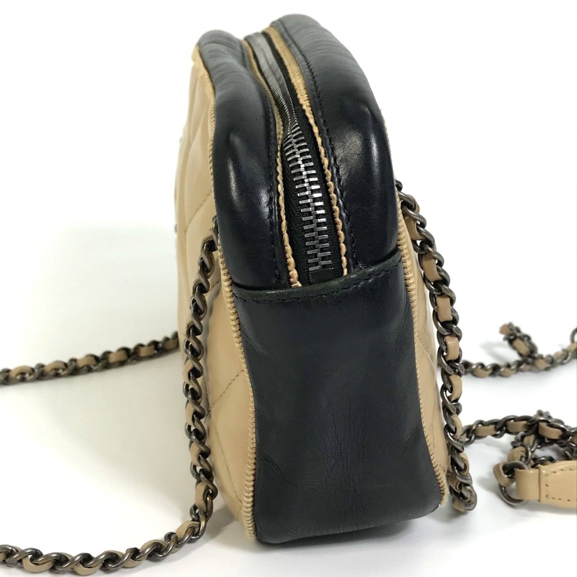 Chanel Beige Leather Shoulder Bag