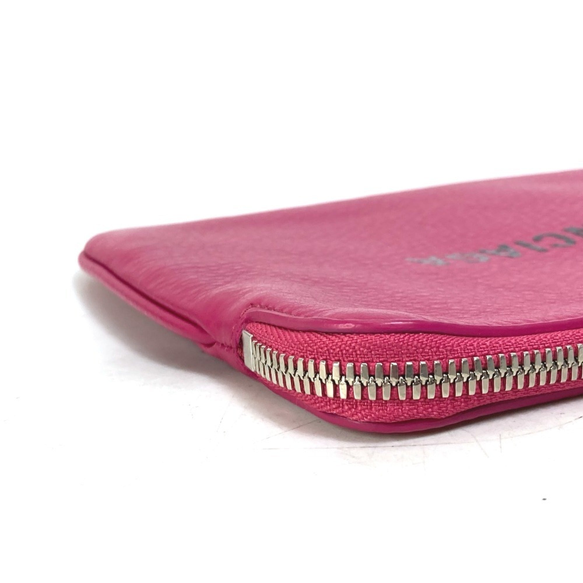 Balenciaga Black Pink Leather Clutch Bag Pouch