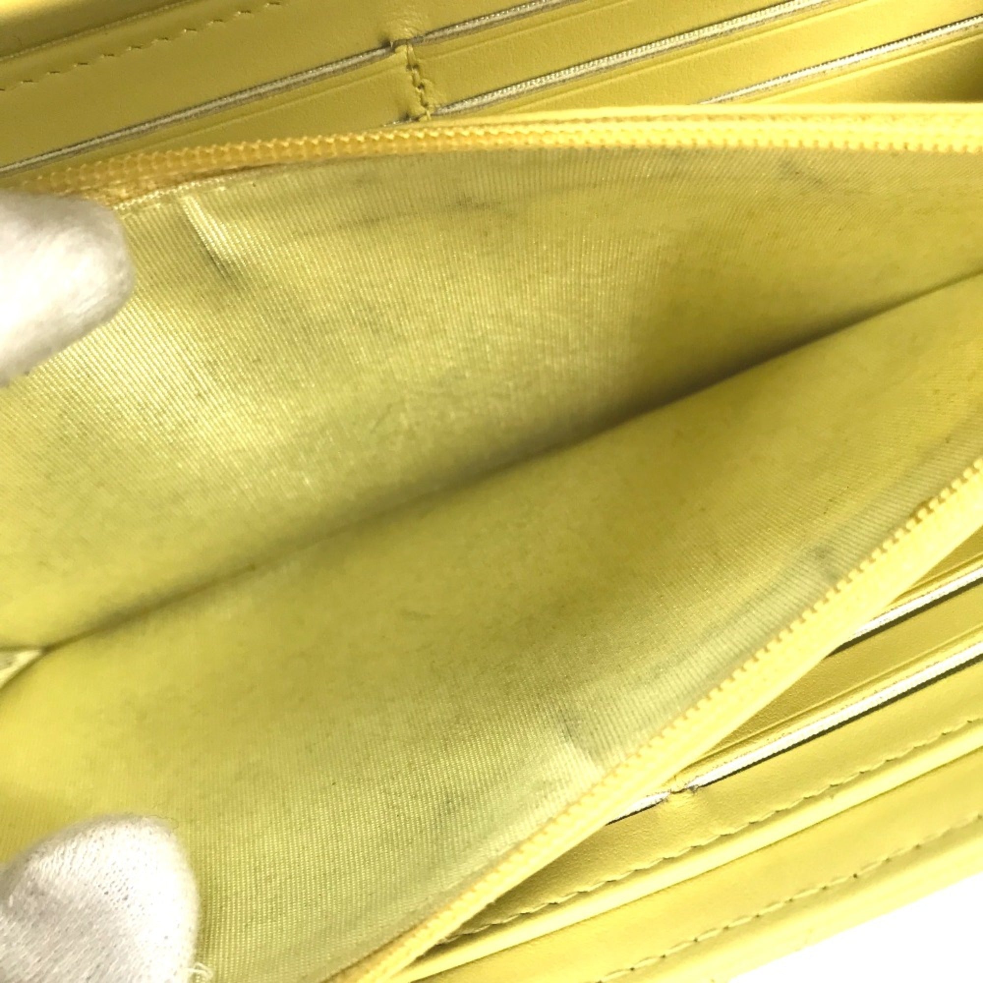 Chanel Yellow Leather Long Wallet (Bi-Fold)