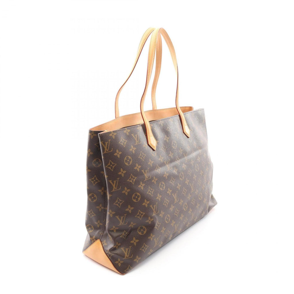 Louis Vuitton Brown Coated Canvas Leather Handbag Tote Bag