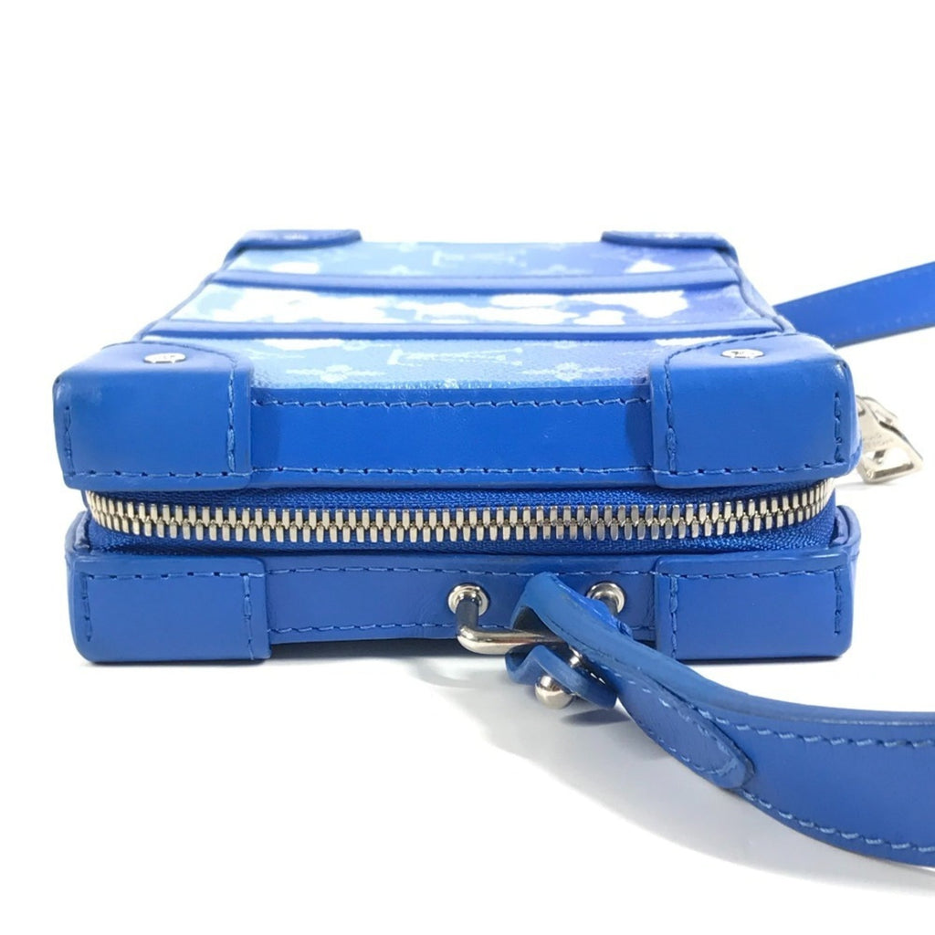 Louis Vuitton Blue White Leather Clutch Bag Pochette Shoulder Bag