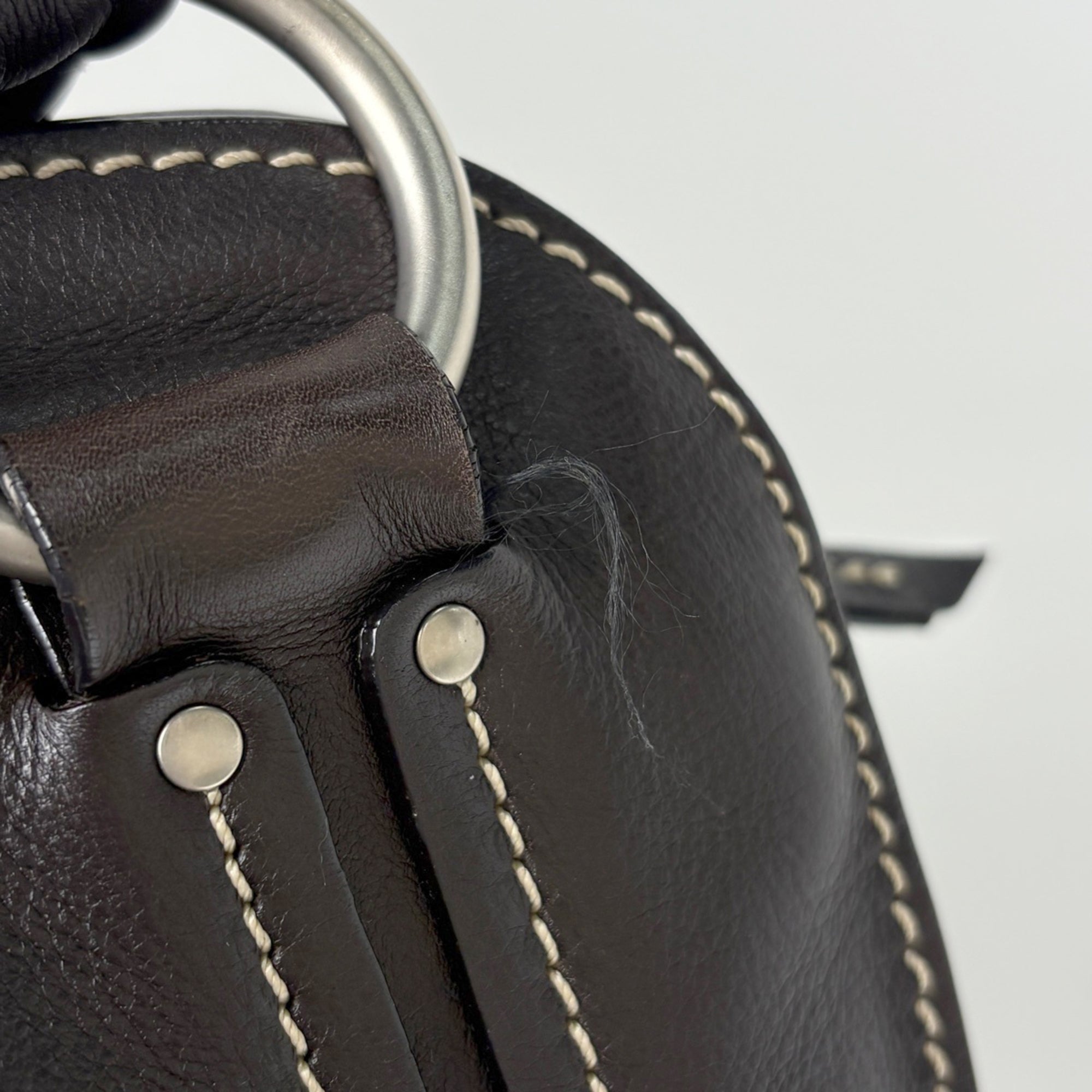 Celine Dark Brown Leather Handbag
