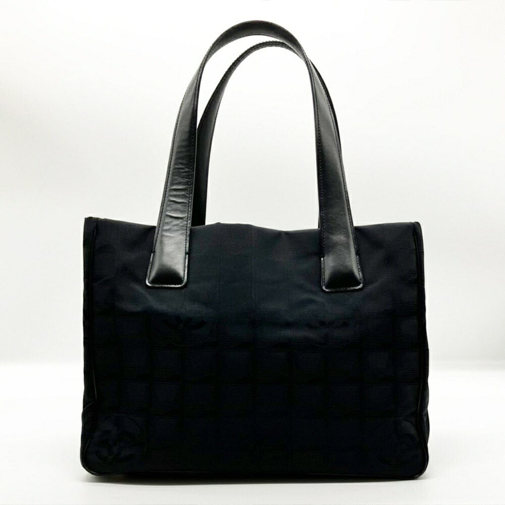 Chanel New Travel Line Black Nylon Leather Handbag Shoulder Bag