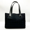 Chanel New Travel Line Black Nylon Leather Handbag Shoulder Bag