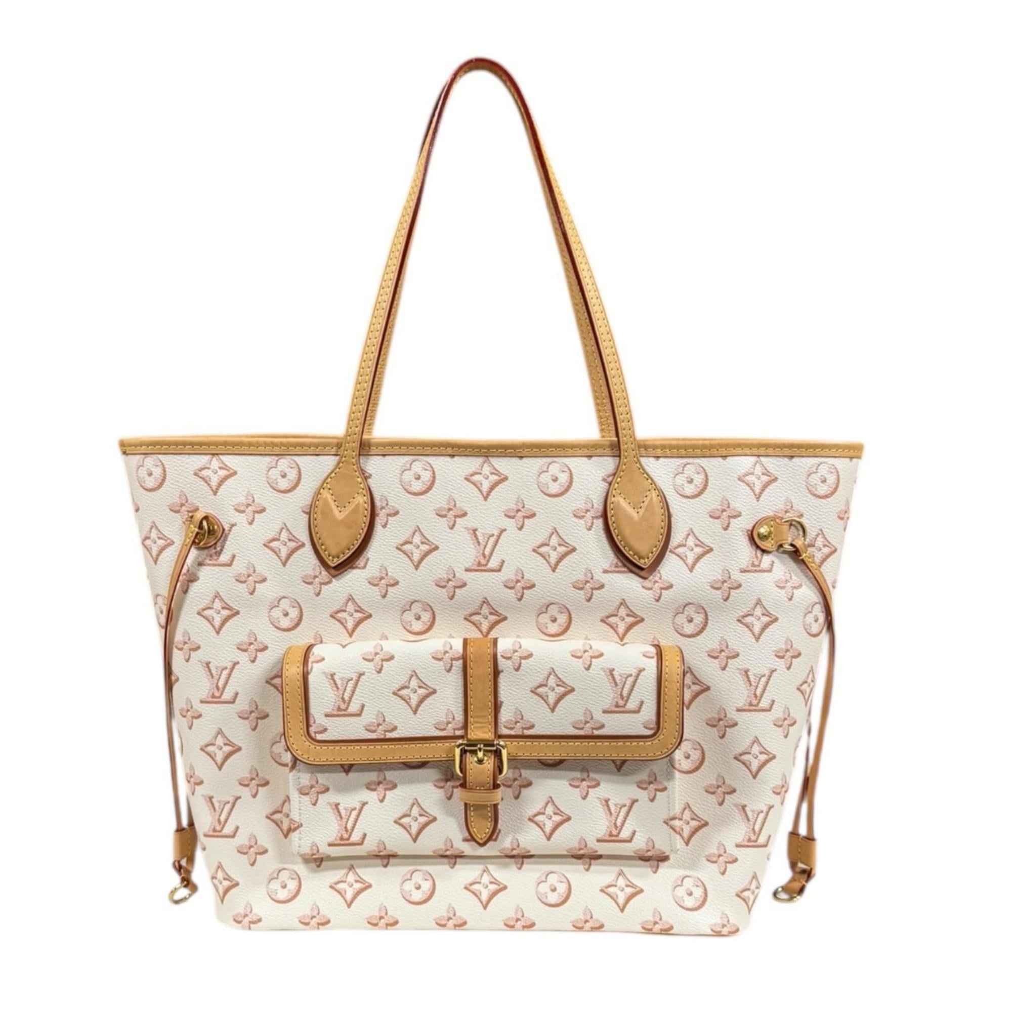 Louis Vuitton Beige Ivory Pvc Tote Bag