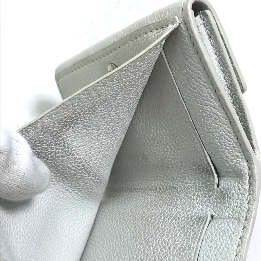 Louis Vuitton White Leather Wallet (Tri-Fold)