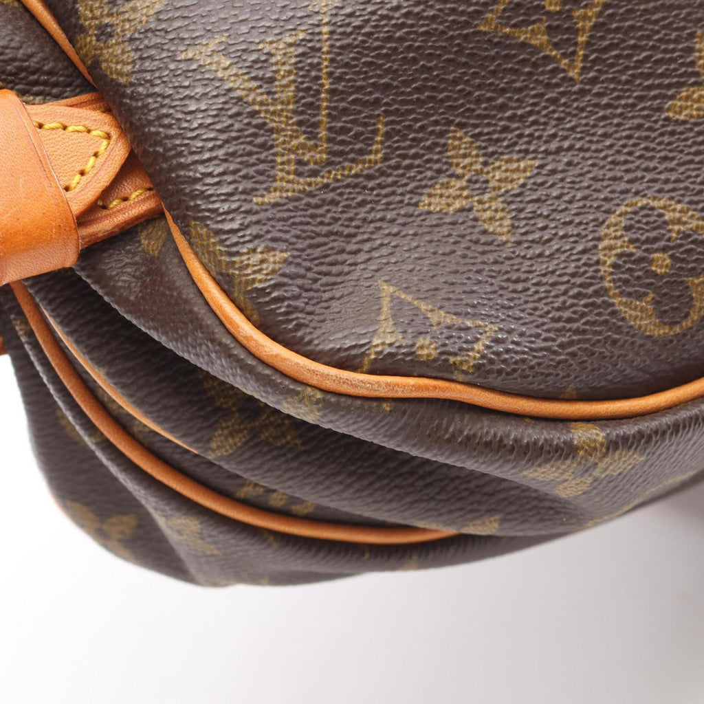 Louis Vuitton Brown Coated Canvas Leather Handbag Shoulder Bag