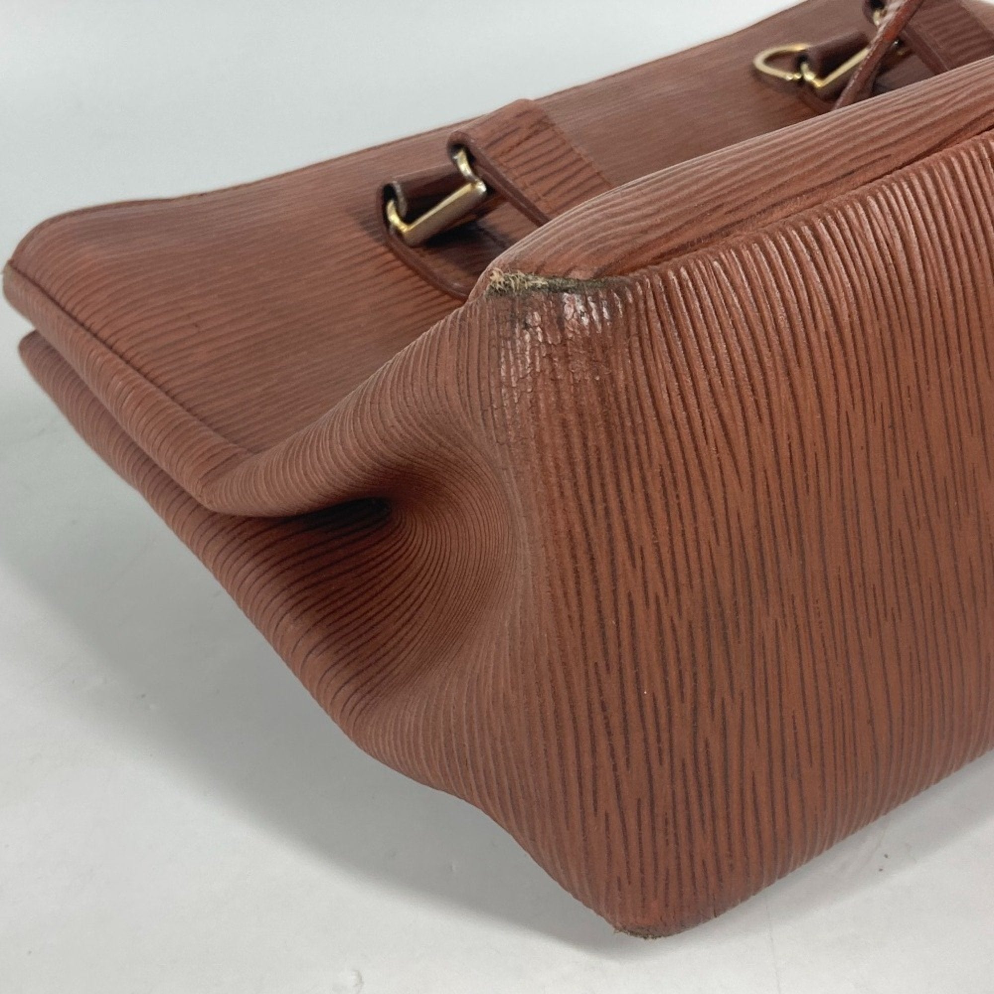 Fendi Brown Leather Handbag Shoulder Bag Tote Bag