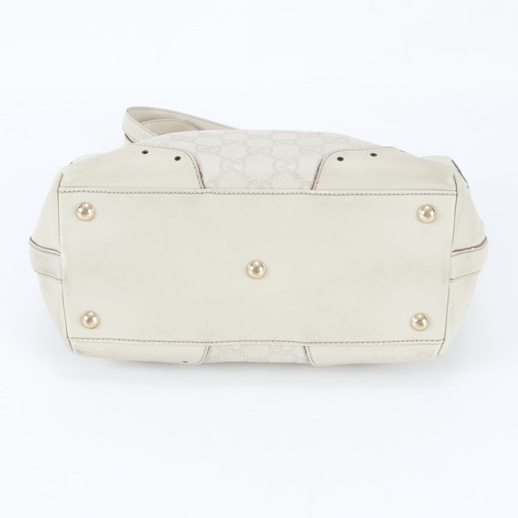 Gucci Guccissima White Leather Handbag (Pre-Owned)