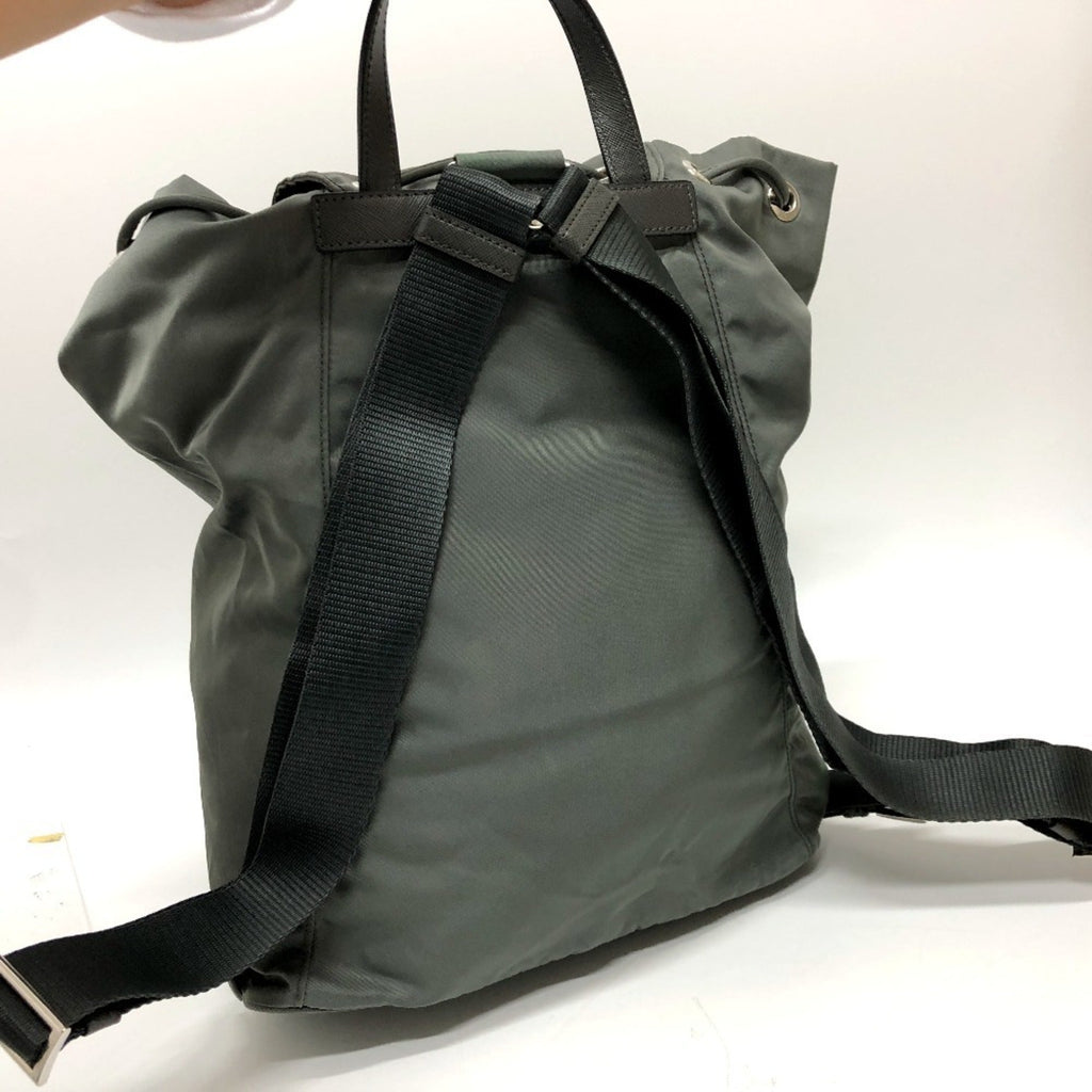 Prada Gray Leather Backpack