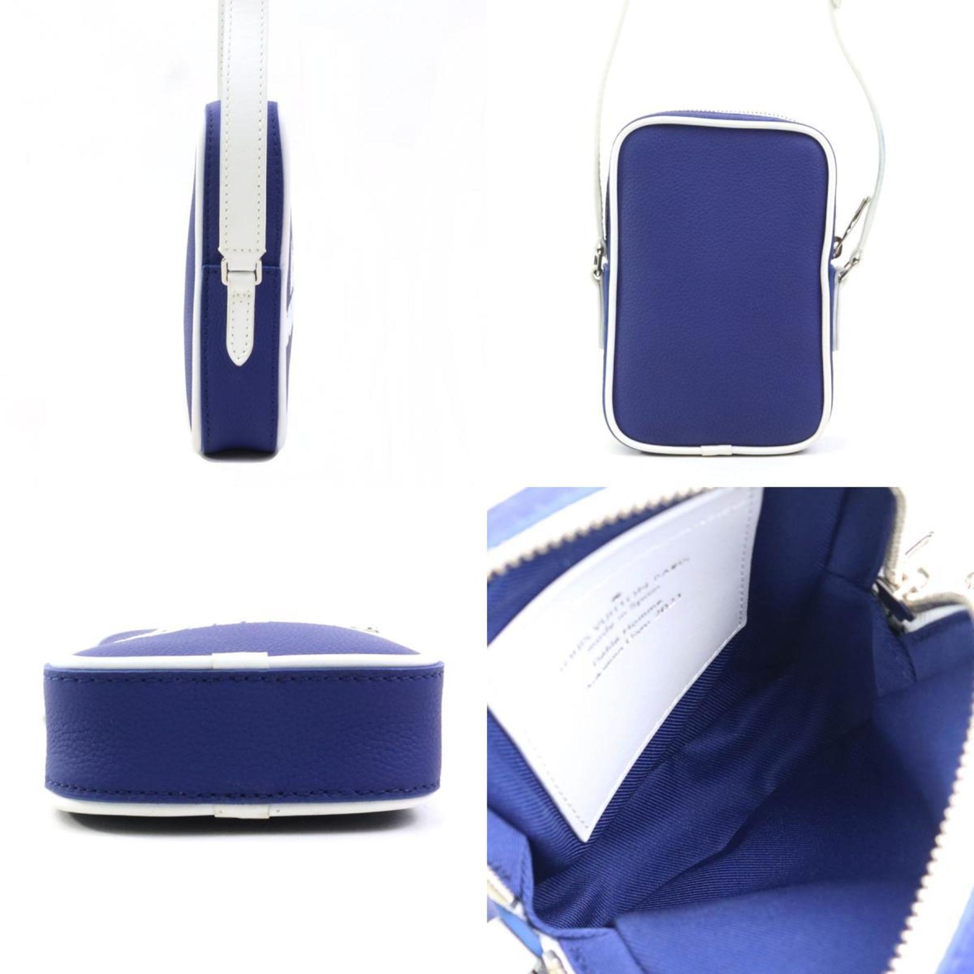 Louis Vuitton Blue White Leather Shoulder Bag