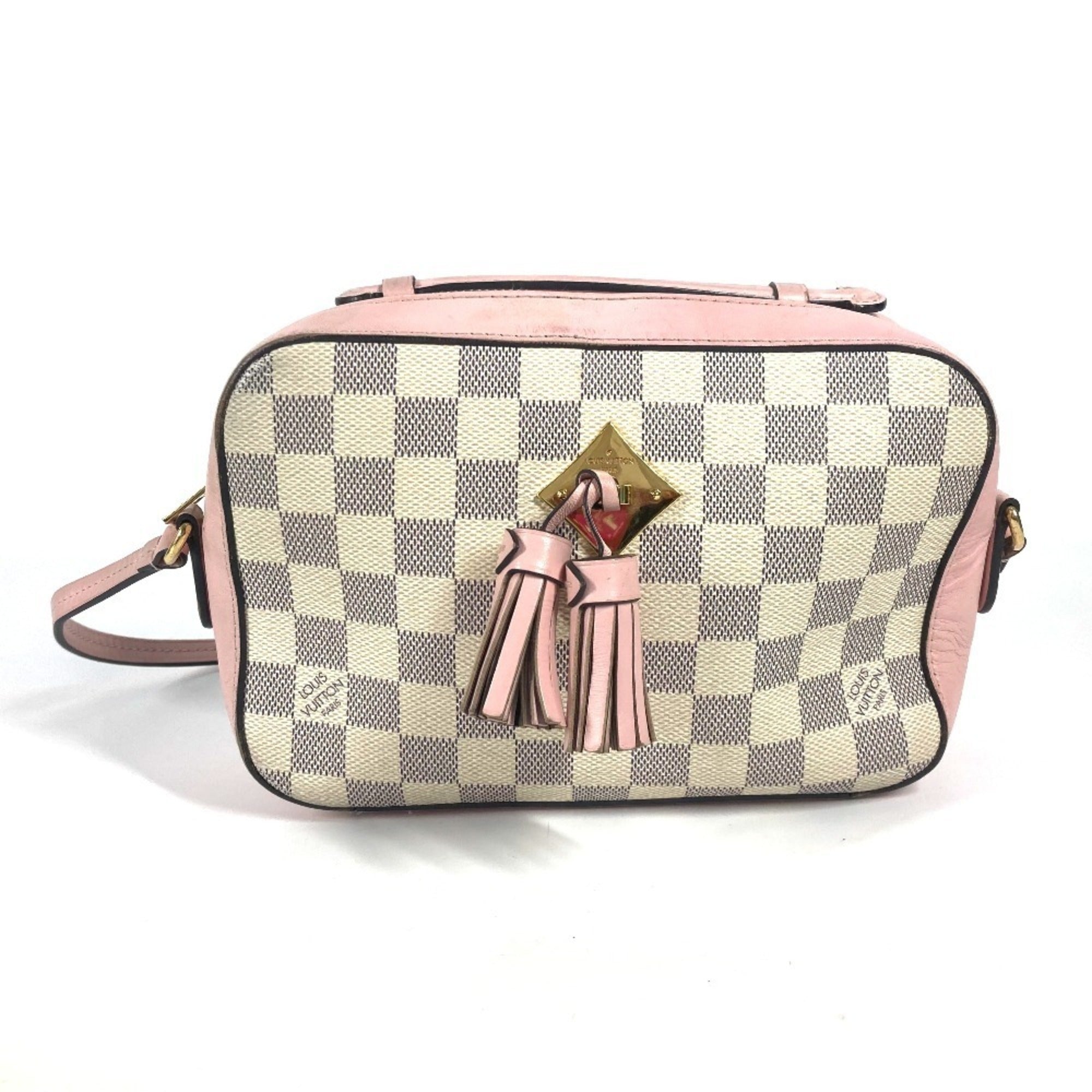Louis Vuitton Pink White Damier Azur Pochette Shoulder Bag