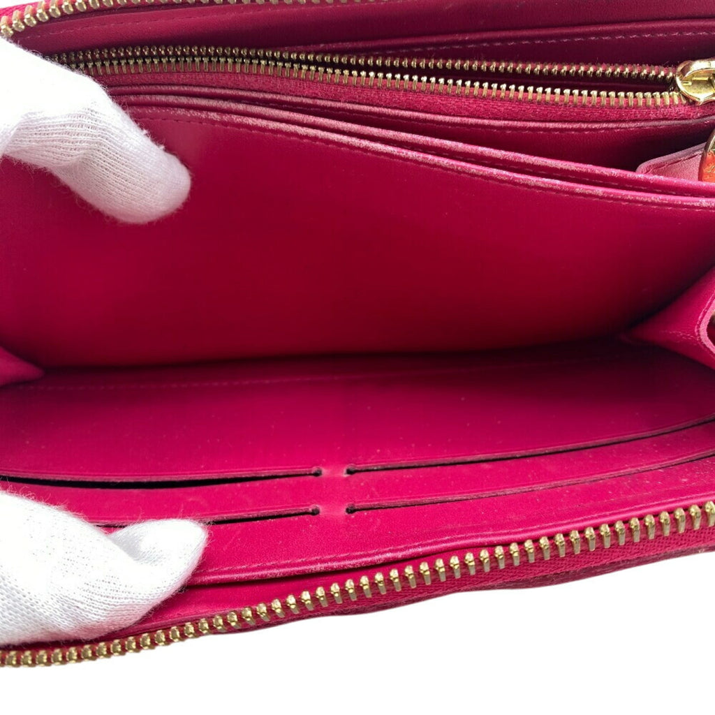 Louis Vuitton Pink Red Color Vernis Leather Long Wallet
