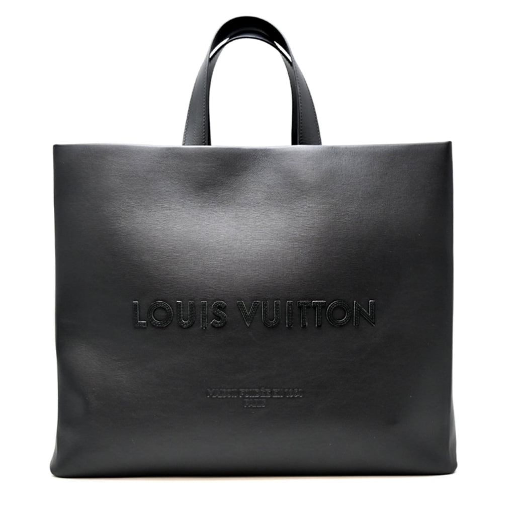 Louis Vuitton Black Leather Tote Bag