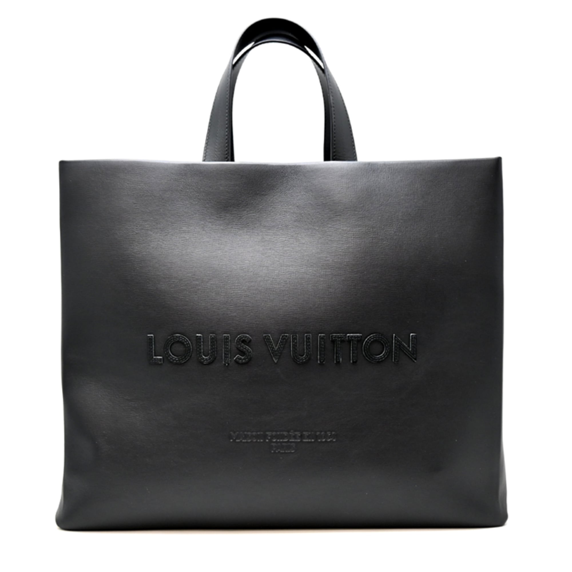 Louis Vuitton Black Leather Tote Bag