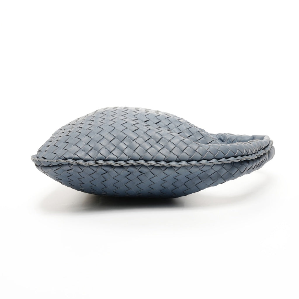 Bottega Veneta Intrecciato Gray Leather Shoulder Bag