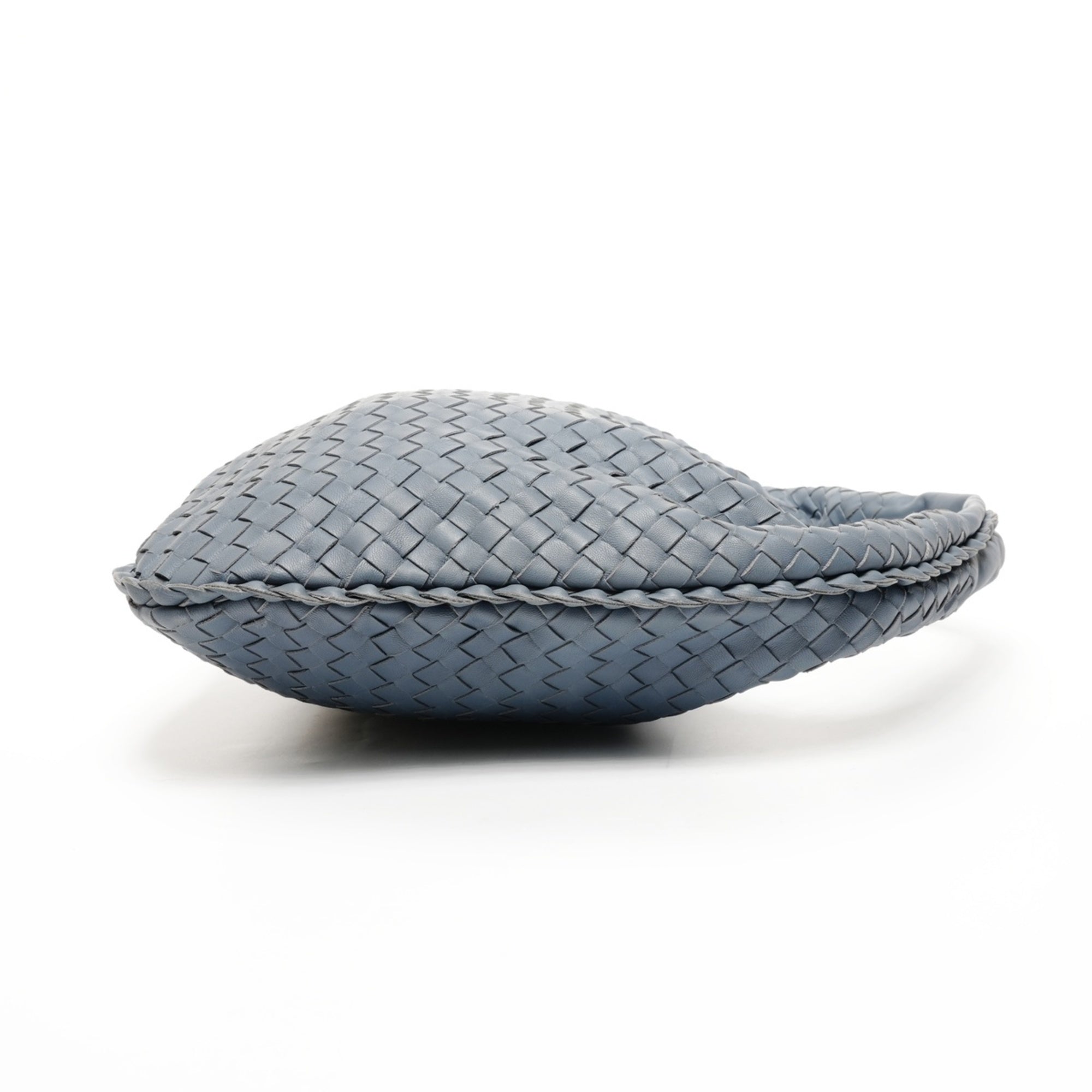 Bottega Veneta Intrecciato Gray Leather Shoulder Bag