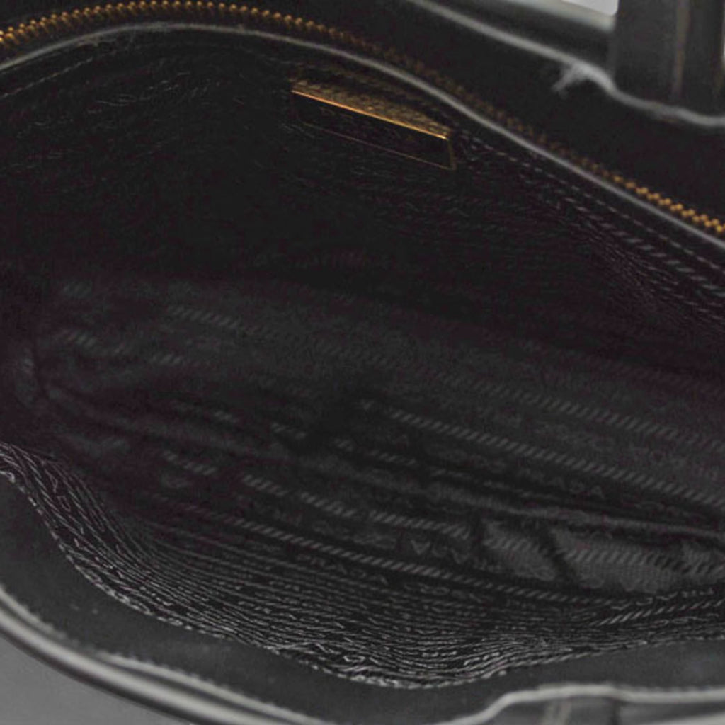 Prada Black Nylon Leather Handbag Shoulder Bag Tote Bag