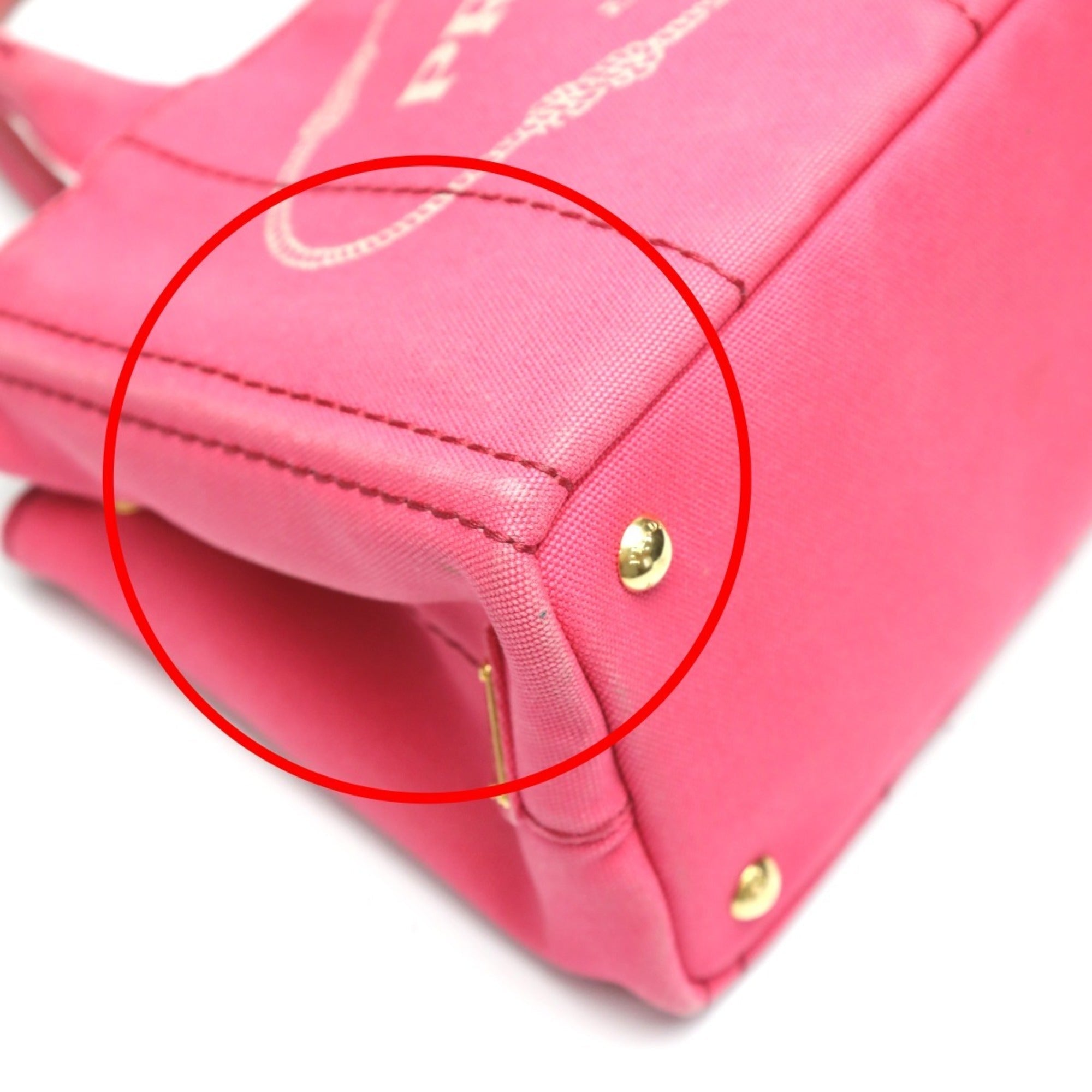 Prada Pink Canvas Tote Bag